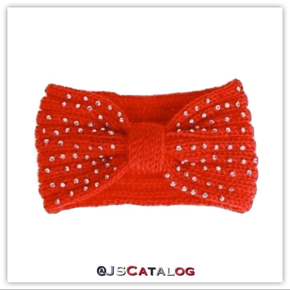 ❤️ Wide Bow Studded Winter Headband